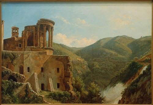 WYKUJMYTO Bekannt Leinwand Druck Wand Leinwanddruck Malerei Tivoli-Tempel der Vesta von Carl Morgenstern Kunstwerk Bilder für Bürodekoration 60x90cm von WYKUJMYTO
