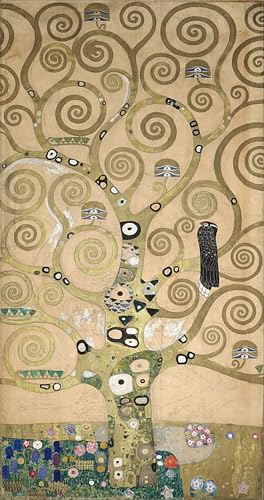 WYKUJMYTO Bekannt Leinwand Druck Wand Leinwanddruck Malerei das Detail des Stoclet-Frieses: der Baum des Lebens. von Gustav Klimt Kunstwerk Bilder für Bürodekoration 60x90cm von WYKUJMYTO