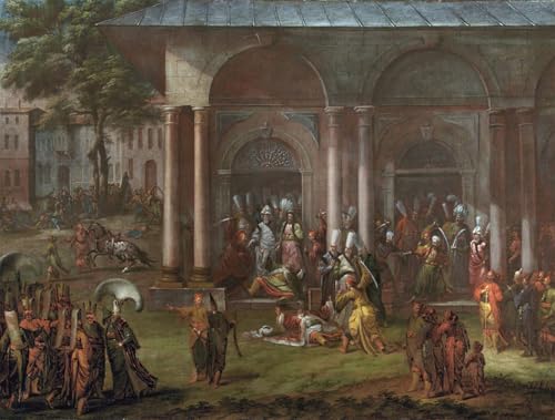 WYKUJMYTO Bekannt Leinwand Druck Wand Leinwanddruck Malerei die Hinrichtung von Patrona Halil von Jean Baptiste Vanmour Kunstwerk Bilder für Bürodekoration 60x90cm von WYKUJMYTO