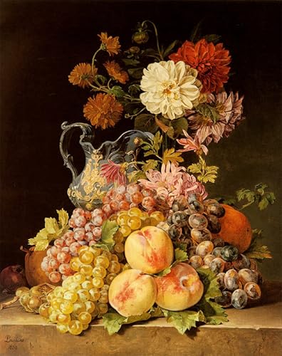 WYKUJMYTO Bekannt Wandkunst Auf Leinwand Moderne Kunst Wandbild Stilleben mit obst und blumen von pauline koudelka-schmerling Leinwanddruck Malerei für Wanddekoration 60x90cm WYKUJMYTO Bekannt Wandkunst Auf Leinwand Moderne Kunst Wandbild Stilleben mit obst und blumen von pauline koudelka-schmerling Leinwanddruck Malerei für Wanddekoration 60x90cm von WYKUJMYTO