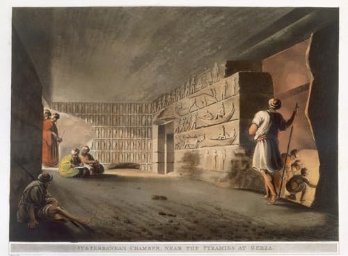 WYKUJMYTO Bekannt Wandkunst Auf Leinwand Moderne Kunst Wandbild Unterirdische Kammer in der Nähe der Pyramiden von Geeza aus Ansichten in Ägypten von Mayer für Wanddekoration 60x90cm von WYKUJMYTO