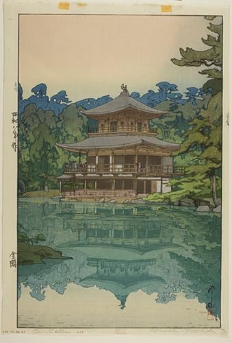 WYKUJMYTO Bekannt Wandkunst Auf Leinwand Moderne Kunst Wandbild der Goldene Pavillon von Yoshida Hiroshi Leinwanddruck Malerei für Wanddekoration 60x90cm WYKUJMYTO Bekannt Wandkunst Auf Leinwand Moderne Kunst Wandbild der Goldene Pavillon von Yoshida Hiroshi Leinwanddruck Malerei für Wanddekoration 60x90cm von WYKUJMYTO