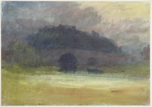 WYKUJMYTO Berühmte Gemälde Moderne Kunstdrucke Bild Druck Auf Leinwand Abendlandschaft mit Schloss und Brücke in Yorkshire auf Wovevon Mallord William Turner für Wohnzimmer Dekoration 60x90cm von WYKUJMYTO