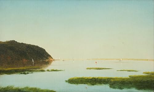WYKUJMYTO Berühmte Gemälde Moderne Kunstdrucke Bild Druck Auf Leinwand Blick auf den Shrewsbury River New Jersey von Frederick Kensett Poster Kunstwerke für Wohnzimmer Dekoration 60x90cm von WYKUJMYTO