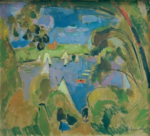 WYKUJMYTO Berühmte Gemälde Moderne Kunstdrucke Bild Druck Auf Leinwand Blick auf die Havel Großes Fenster von Oskar Moll Poster Kunstwerke für Wohnzimmer Dekoration 60x90cm von WYKUJMYTO