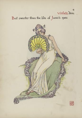WYKUJMYTO Berühmte Gemälde Moderne Kunstdrucke Bild Druck Auf Leinwand Blumen aus shakespeares garden von walter crane Poster Kunstwerke für Wohnzimmer Dekoration 60x90cm von WYKUJMYTO