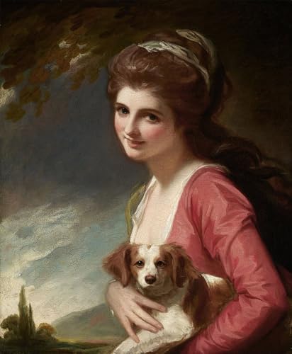 WYKUJMYTO Berühmte Gemälde Moderne Kunstdrucke Bild Druck Auf Leinwand Dame als Natur von George Romney Poster Kunstwerke für Wohnzimmer Dekoration 60x90cm von WYKUJMYTO