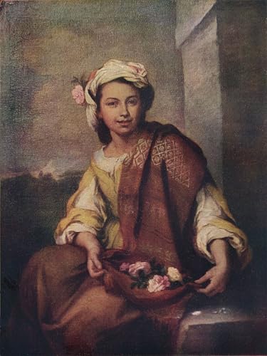 WYKUJMYTO Berühmte Gemälde Moderne Kunstdrucke Bild Druck Auf Leinwand Das blumenmädchen von bartolomé esteban murillo Poster Kunstwerke für Wohnzimmer Dekoration 60x90cm von WYKUJMYTO