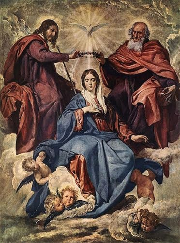 WYKUJMYTO Berühmte Gemälde Moderne Kunstdrucke Bild Druck Auf Leinwand Die krönung der jungfrau von diego Rodriguez de velazquez Poster Kunstwerke für Wohnzimmer Dekoration 60x90cm WYKUJMYTO Berühmte Gemälde Moderne Kunstdrucke Bild Druck Auf Leinwand Die krönung der jungfrau von diego Rodriguez de velazquez Poster Kunstwerke für Wohnzimmer Dekoration 60x90cm von WYKUJMYTO