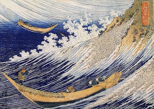 WYKUJMYTO Berühmte Gemälde Moderne Kunstdrucke Bild Druck Auf Leinwand Ein wildes meer bei choshi illustration aus tausend Bildern des ozeans von katsushika Hokusai für Wohnzimmer Dekoration 60x90cm WYKUJMYTO Berühmte Gemälde Moderne Kunstdrucke Bild Druck Auf Leinwand Ein wildes meer bei choshi illustration aus tausend Bildern des ozeans von katsushika Hokusai für Wohnzimmer Dekoration 60x90cm von WYKUJMYTO