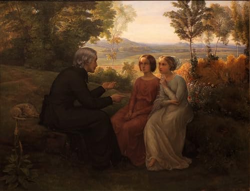 WYKUJMYTO Berühmte Gemälde Moderne Kunstdrucke Bild Druck Auf Leinwand Gedicht der Seele des Unkrautkorns von Louis Janmot Poster Kunstwerke für Wohnzimmer Dekoration 60x90cm von WYKUJMYTO