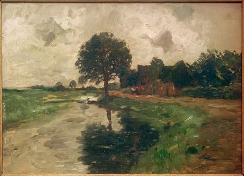 WYKUJMYTO Berühmte Gemälde Moderne Kunstdrucke Bild Druck Auf Leinwand Kanal in Siethwende von Ludwig Herbst Poster Kunstwerke für Wohnzimmer Dekoration 60x90cm WYKUJMYTO Berühmte Gemälde Moderne Kunstdrucke Bild Druck Auf Leinwand Kanal in Siethwende von Ludwig Herbst Poster Kunstwerke für Wohnzimmer Dekoration 60x90cm von WYKUJMYTO