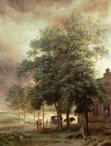 WYKUJMYTO Berühmte Gemälde Moderne Kunstdrucke Bild Druck Auf Leinwand Landschaft mit Kutsche oder Haus hinter den Bäumen von Paulus Potter Poster Kunstwerke für Wohnzimmer Dekoration 60x90cm WYKUJMYTO Berühmte Gemälde Moderne Kunstdrucke Bild Druck Auf Leinwand Landschaft mit Kutsche oder Haus hinter den Bäumen von Paulus Potter Poster Kunstwerke für Wohnzimmer Dekoration 60x90cm von WYKUJMYTO