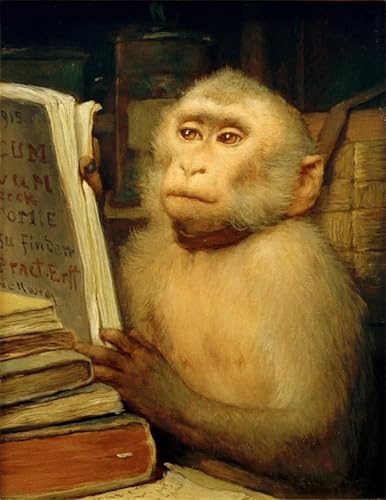 WYKUJMYTO Berühmte Gemälde Moderne Kunstdrucke Bild Druck Auf Leinwand Lesetier von Gabriel Cornelius Ritter von Max Poster Kunstwerke für Wohnzimmer Dekoration 60x90cm von WYKUJMYTO