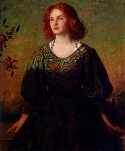 WYKUJMYTO Berühmte Gemälde Moderne Kunstdrucke Bild Druck Auf Leinwand Porträt einer Lady E. Mostyn Poster Kunstwerke für Wohnzimmer Dekoration 60x90cm von WYKUJMYTO