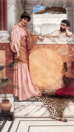 WYKUJMYTO Berühmte Gemälde Moderne Kunstdrucke Bild Druck Auf Leinwand Warten auf eine Antwort John William Godward Poster Kunstwerke für Wohnzimmer Dekoration 60x90cm von WYKUJMYTO