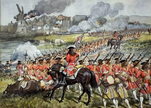 WYKUJMYTO Berühmte Gemälde Moderne Kunstdrucke Bild Druck Auf Leinwand das Th Regiment of Foot at Blenheim von Richard Simkin Poster Kunstwerke für Wohnzimmer Dekoration 60x90cm von WYKUJMYTO