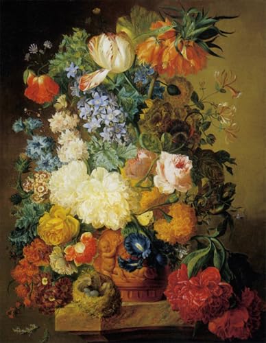 WYKUJMYTO Kunst Gemälde Poster Kunstwerke Berühmte Leinwand Drucken Andere Blumen in einer Terrako-urne von amelie levignes Kunstdrucke Leinwand für Wohnzimmer Dekoration 60x90cm von WYKUJMYTO