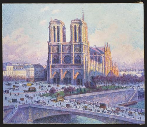 WYKUJMYTO Kunst Gemälde Poster Kunstwerke Berühmte Leinwand Drucken Blick auf Notre Dame Paris vom Quai Saint-Michel von Maximilien Luce Kunstdrucke Leinwand für Wohnzimmer Dekoration 60x90cm von WYKUJMYTO