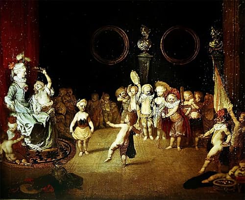 WYKUJMYTO Kunst Gemälde Poster Kunstwerke Berühmte Leinwand Drucken Die kleinen Schauspieler von Jean Antoine Watteau Kunstdrucke Leinwand für Wohnzimmer Dekoration 60x90cm von WYKUJMYTO