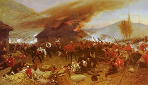 WYKUJMYTO Kunst Gemälde Poster Kunstwerke Berühmte Leinwand Drucken Die verteidigung von rorke's drift von alphonse de neuville Kunstdrucke Leinwand für Wohnzimmer Dekoration 60x90cm von WYKUJMYTO