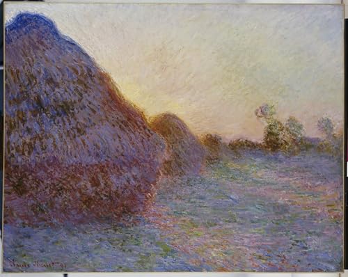 WYKUJMYTO Kunst Gemälde Poster Kunstwerke Berühmte Leinwand Drucken Heuhaufen von claude monet Kunstdrucke Leinwand für Wohnzimmer Dekoration 60x90cm von WYKUJMYTO