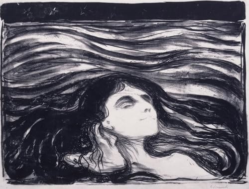 WYKUJMYTO Kunst Gemälde Poster Kunstwerke Berühmte Leinwand Drucken Liebhaber in Den Wellen Von Edvard Munch Kunstdrucke Leinwand für Wohnzimmer Dekoration 60x90cm von WYKUJMYTO