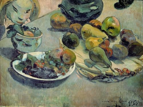 WYKUJMYTO Kunst Gemälde Poster Kunstwerke Berühmte Leinwand Drucken Stillleben mit früchten von paul gauguin Kunstdrucke Leinwand für Wohnzimmer Dekoration 60x90cm von WYKUJMYTO