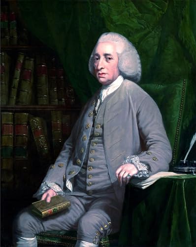 WYKUJMYTO Kunst Gemälde Poster Kunstwerke Berühmte Leinwand Drucken Tobias Smollet von Nathaniel Dance Holland Kunstdrucke Leinwand für Wohnzimmer Dekoration 60x90cm von WYKUJMYTO
