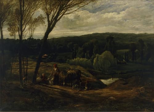 WYKUJMYTO Kunst Gemälde Poster Kunstwerke Berühmte Leinwand Drucken der Vogelfänger eine Szene aus der Natur von Linnell Kunstdrucke Leinwand für Wohnzimmer Dekoration 60x90cm von WYKUJMYTO