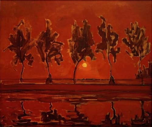 WYKUJMYTO Vintage Leinwandmalerei Landschaft Wandkunst Wandbilder Auf Leinwand Bäume auf dem mondaufgang von piet mondrian Wandkunst Bild Druck für Wanddekoration 60x90cm WYKUJMYTO Vintage Leinwandmalerei Landschaft Wandkunst Wandbilder Auf Leinwand Bäume auf dem mondaufgang von piet mondrian Wandkunst Bild Druck für Wanddekoration 60x90cm von WYKUJMYTO