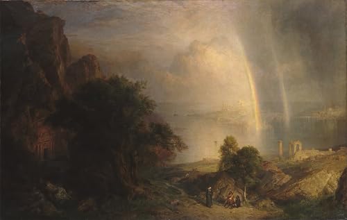 WYKUJMYTO Vintage Leinwandmalerei Landschaft Wandkunst Wandbilder Auf Leinwand Die ägäis von frederic edwin church Wandkunst Bild Druck für Wanddekoration 60x90cm von WYKUJMYTO