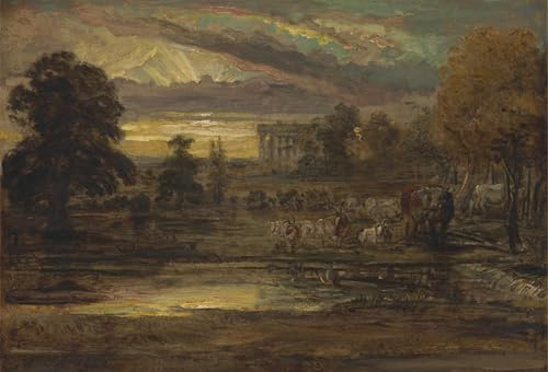 WYKUJMYTO Vintage Leinwandmalerei Landschaft Wandkunst Wandbilder Auf Leinwand Vieh an einem Pool bei Sonnenaufgang durch berühmten Künstler Wandkunst Bild Druck für Wanddekoration 60x90cm WYKUJMYTO Vintage Leinwandmalerei Landschaft Wandkunst Wandbilder Auf Leinwand Vieh an einem Pool bei Sonnenaufgang durch berühmten Künstler Wandkunst Bild Druck für Wanddekoration 60x90cm von WYKUJMYTO