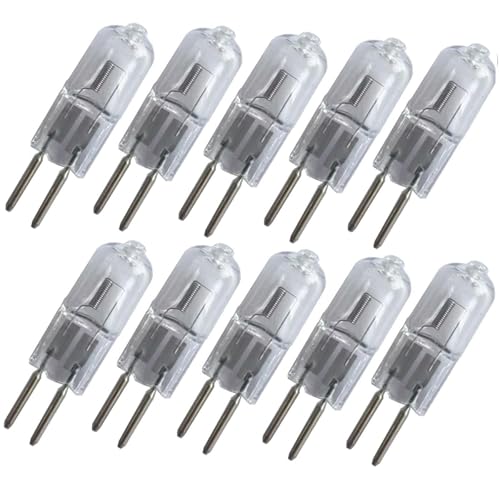 WYLIELAMSH 10Pcs Mini 20W 12V G5.3 35W Halogen Glühbirne JC Typ 12V 50W G5.3 75W 100W Für Kristall Kronleuchter Kapsellampe Warmweiß 50W von WYLIELAMSH