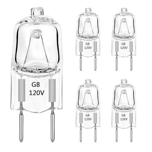 WYLIELAMSH 5 Stück G8 120 V Halogen-Glühlampen, 20 W, 35 W, Dimmbar, G8-Sockel, 2-polig, Xenon-Birne, T4, JCD-Typ, Warmweiß, Unterschrank-Puck-Beleuchtung,35W WYLIELAMSH 5 Stück G8 120 V Halogen-Glühlampen, 20 W, 35 W, Dimmbar, G8-Sockel, 2-polig, Xenon-Birne, T4, JCD-Typ, Warmweiß, Unterschrank-Puck-Beleuchtung,35W von WYLIELAMSH