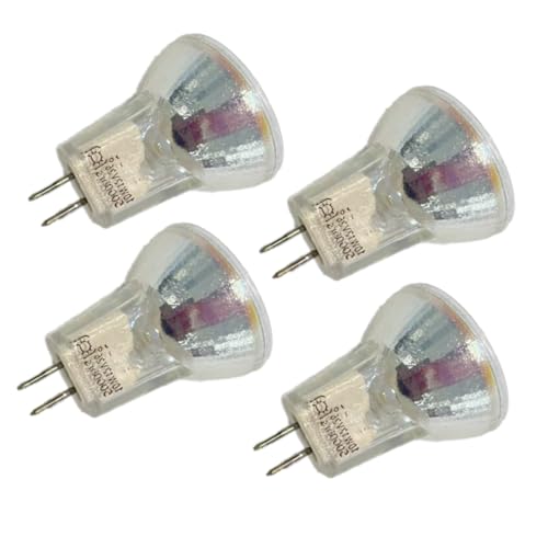 WYLIELAMSH Halogen Glühbirnen 4 Stück MR8 12 V 5 W 10 W Halogen-Glühbirne 6 V 5 W MR8 20 W 35 W Bi-Pin-Sockel 3200 K Warmweiß Mini-Strahler,12V,10W von WYLIELAMSH