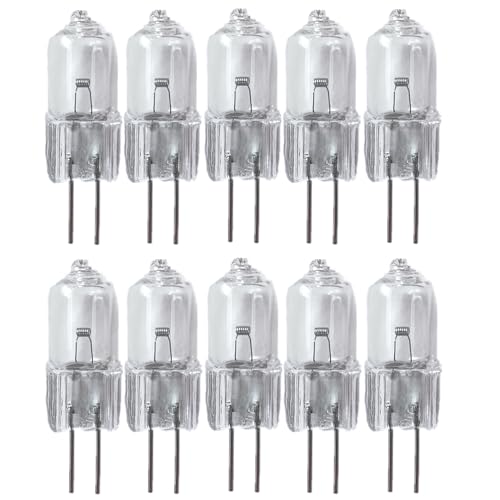 WYLIELAMSH Halogenlampen Kapsellampe 5/10/20 Stück, Superhell, G4 12 V, 5/10/35/50 W, Halogenlampe, 20 W, Halogen, G4 12 V, Warmweiß, Klare Halogenlampen Für Den Innenbereich,50 W,10 Stück WYLIELAMSH Halogenlampen Kapsellampe 5/10/20 Stück, Superhell, G4 12 V, 5/10/35/50 W, Halogenlampe, 20 W, Halogen, G4 12 V, Warmweiß, Klare Halogenlampen Für Den Innenbereich,50 W,10 Stück von WYLIELAMSH