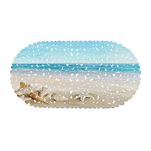Badewannenmatten Meeresmuscheln am Strand rutschfest Schimmelresistent Antibakteriell Maschinenwaschbar Badezimmer Extra Lang Duschmatte Mit Saugnapf 35X70CM Badewannenmatten Meeresmuscheln am Strand rutschfest Schimmelresistent Antibakteriell Maschinenwaschbar Badezimmer Extra Lang Duschmatte Mit Saugnapf 35X70CM von WYLNEP