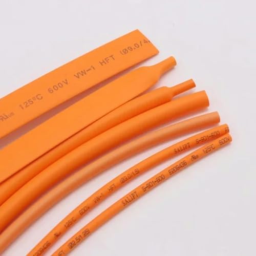 1 Meter Orange Durchmesser 1 2 3 4 5 6 7 8 9 10 12 14 16 20 25 30 40 50 mm Schrumpfschlauch 2:1 Thermo-Kabelummantelung isoliert-Orange-40mm x 1 Meter von WYLZBA