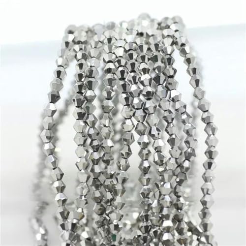 2 3 4 6 8 mm tschechische Glas-Doppelkegelperlen, facettierte Kristallperlen, lose Abstandsperlen zum Selbermachen von Schmuckzubehör, Silber, 3 mm, 120 Stück 2 3 4 6 8 mm tschechische Glas-Doppelkegelperlen, facettierte Kristallperlen, lose Abstandsperlen zum Selbermachen von Schmuckzubehör, Silber, 3 mm, 120 Stück von WYLZBA