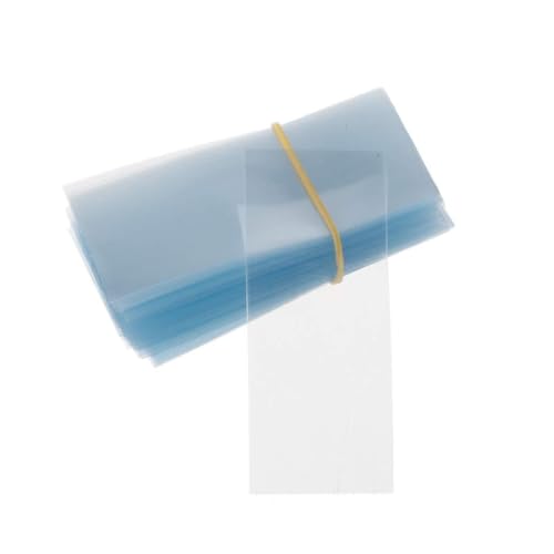WYLZLKX 100 Stück Akku-Schrumpffolie, flache Breite, PVC-Schrumpfschlauchhülse, sortiert, Batteriewickel für 18650.2#, transparent von WYLZLKX