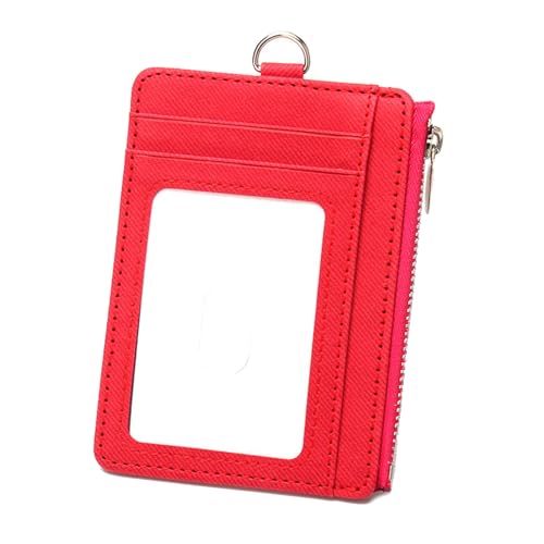 WYLZLKX Ausweishalter mit Reißverschluss, PU-Leder, Kartenetui mit Schlitzen und abnehmbarem Umhängeband für Büro oder Schule WYLZLKX Ausweishalter mit Reißverschluss, PU-Leder, Kartenetui mit Schlitzen und abnehmbarem Umhängeband für Büro oder Schule von WYLZLKX