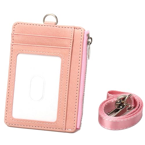 WYLZLKX Ausweishalter mit Reißverschluss, PU-Leder, Kartenetui mit Schlitzen und abnehmbarem Umhängeband für Büro oder Schule WYLZLKX Ausweishalter mit Reißverschluss, PU-Leder, Kartenetui mit Schlitzen und abnehmbarem Umhängeband für Büro oder Schule von WYLZLKX