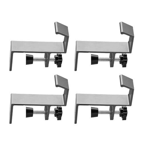 WYLZLKX Set mit 4 abnehmbaren Schreibtischkantenhaken ohne Klebstoff für einfache Installation und funktionale Verwendung in Haus oder Büro. Grau. Ca. 7,7 x 8 x 2 cm von WYLZLKX
