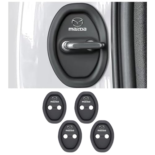 WYMKL 4 Stück Schutzhülle Türschloss für Mazda 6 II Combi (GH) 2010-2012, Schutz für Türverriegelung Türschloss Schutzabdeckung und Autotuer Stossdaempfer Zubehoer Autotür Türdämpfer von WYMKL