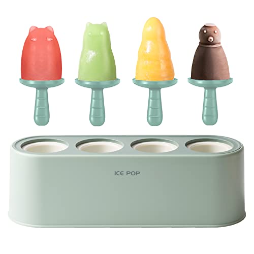 Eisformen-Set für Eis am Stiel, selbstgemachte Silikon-Formen für Eis am Stiel, leicht zu lösen, wiederverwendbar, DIY-Pop-Formen (grün, Eiswelt) von WYOK