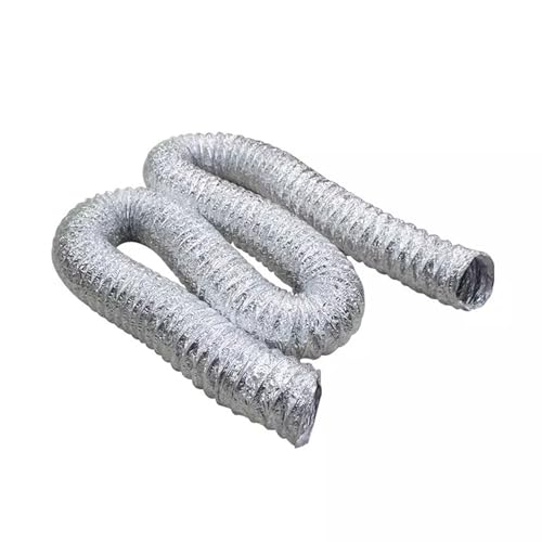 Flexible Aluminiumfolien-Luftkanäle, Aluminium-Luftkanalschlauch, Trockner-Entlüftungs-Abluftkanal, Abluftventilator, 80–300 mm, 2–5 m, Packung mit 2 Klemmen(2m,170mm) von WYQXTY