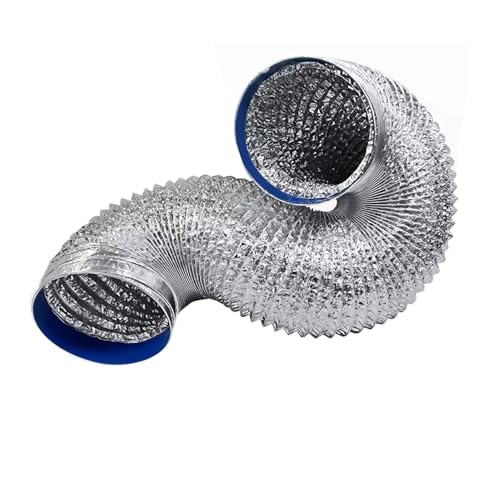 Flexible Aluminiumfolien-Luftkanäle, Flexibler Aluminium-Luftkanalschlauch mit Klemmen, 1 Stück, mehrere Größen, mehrere Längen, for Dunstabzugshauben in Küche und Bad(3.0m,180mm) von WYQXTY