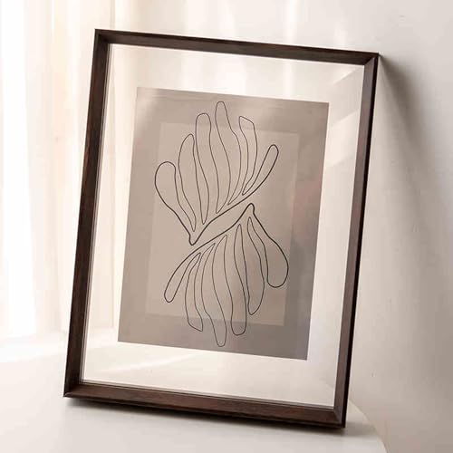 Fotorahmen, Holzrahmen, Doppelseitiger schwebender Glas-Fotorahmen for Postkarten-Leinwand, mehrere Größen, Holzoberflächen(Black Walnut,8k [26.5 * 38cm]) von WYQXTY
