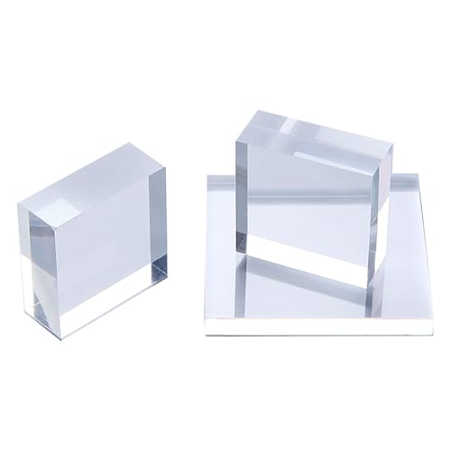 Klare Acrylplatte, Kunststoffplatte, Satz mit 4 transparenten Acrylplatten for Displaysockel, Größe 80 mm x 80 mm, Dicke 8–30 mm(Thickness:25Mm) von WYQXTY